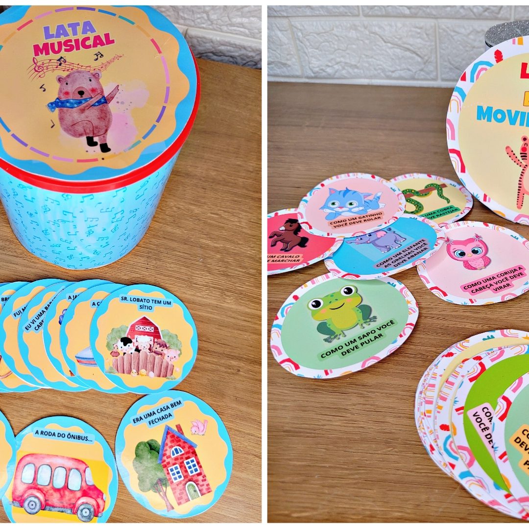 Kit LATA MUSICAL e LATA DO MOVIMENTO - Recursos para animar sua rodinha!