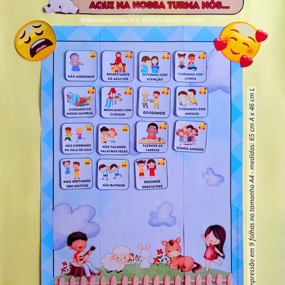 COMBINADOS DA TURMA - Cartaz grande (Fazendinha)