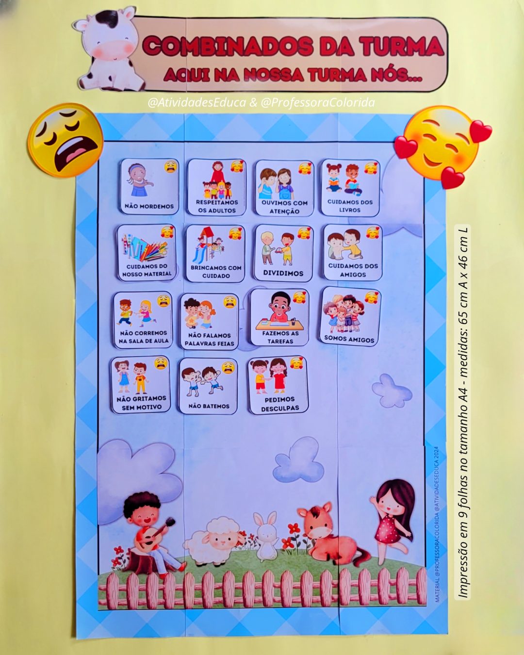 COMBINADOS DA TURMA - Cartaz grande (Fazendinha)