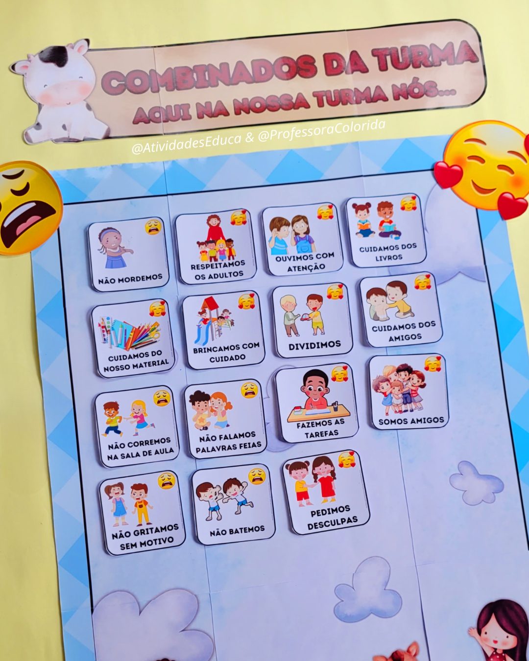 COMBINADOS DA TURMA - Cartaz grande (Fazendinha) - Imagem 2