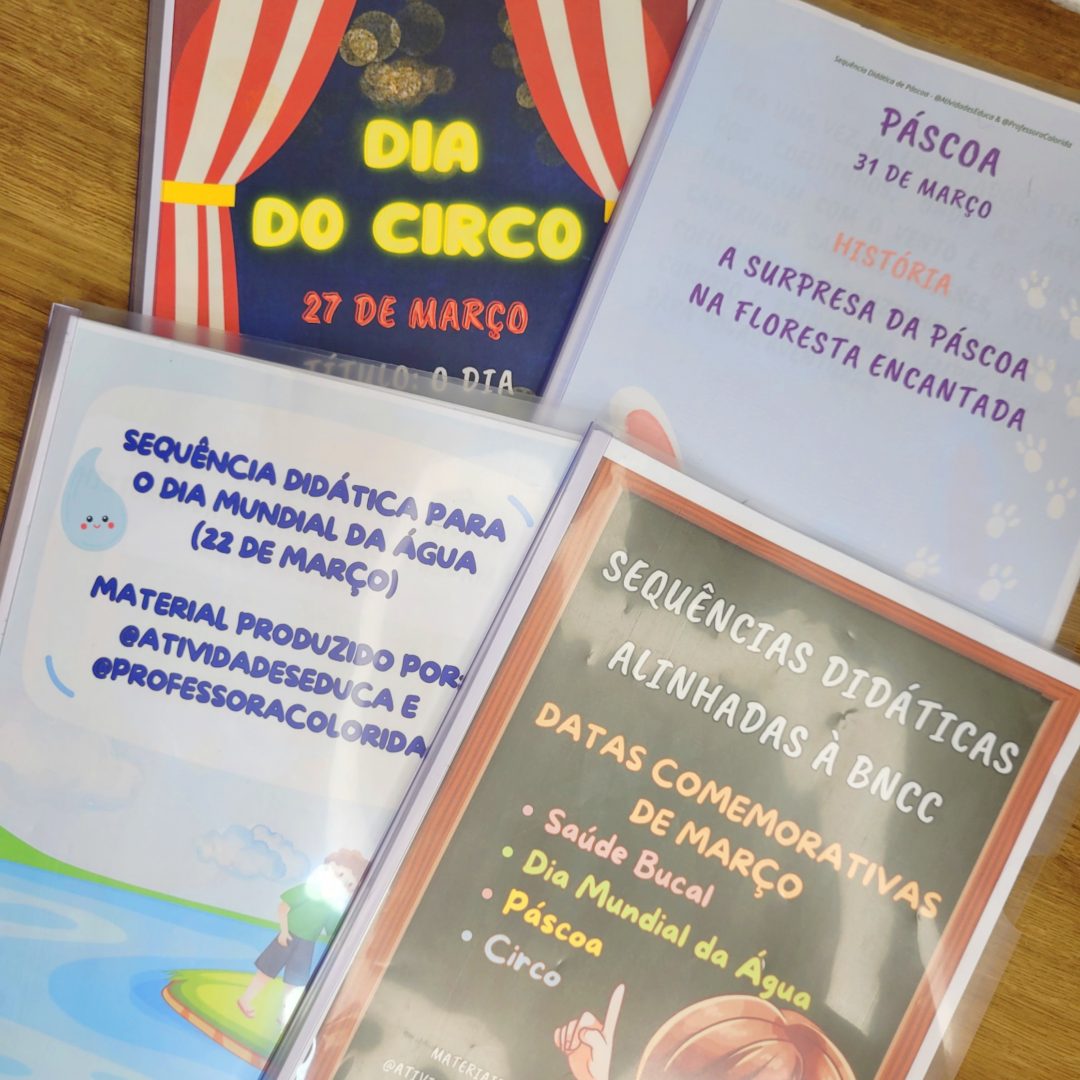 Combo Sequências Didáticas para Educação Infantil - Temas: Saúde Bucal, Dia Mundial da Água,  Páscoa e Dia do Circo - Material alinhado à BNCC com histórias e atividades para imprimir!