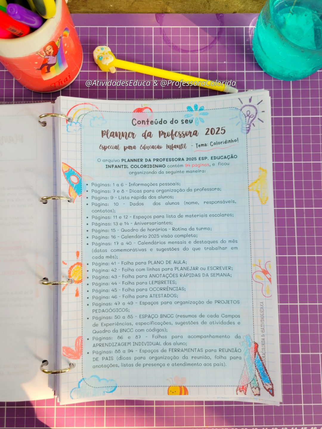 Planner com BNCC da Professora 2026 Educação Infantil - COLORIDINHO - Imagem 3