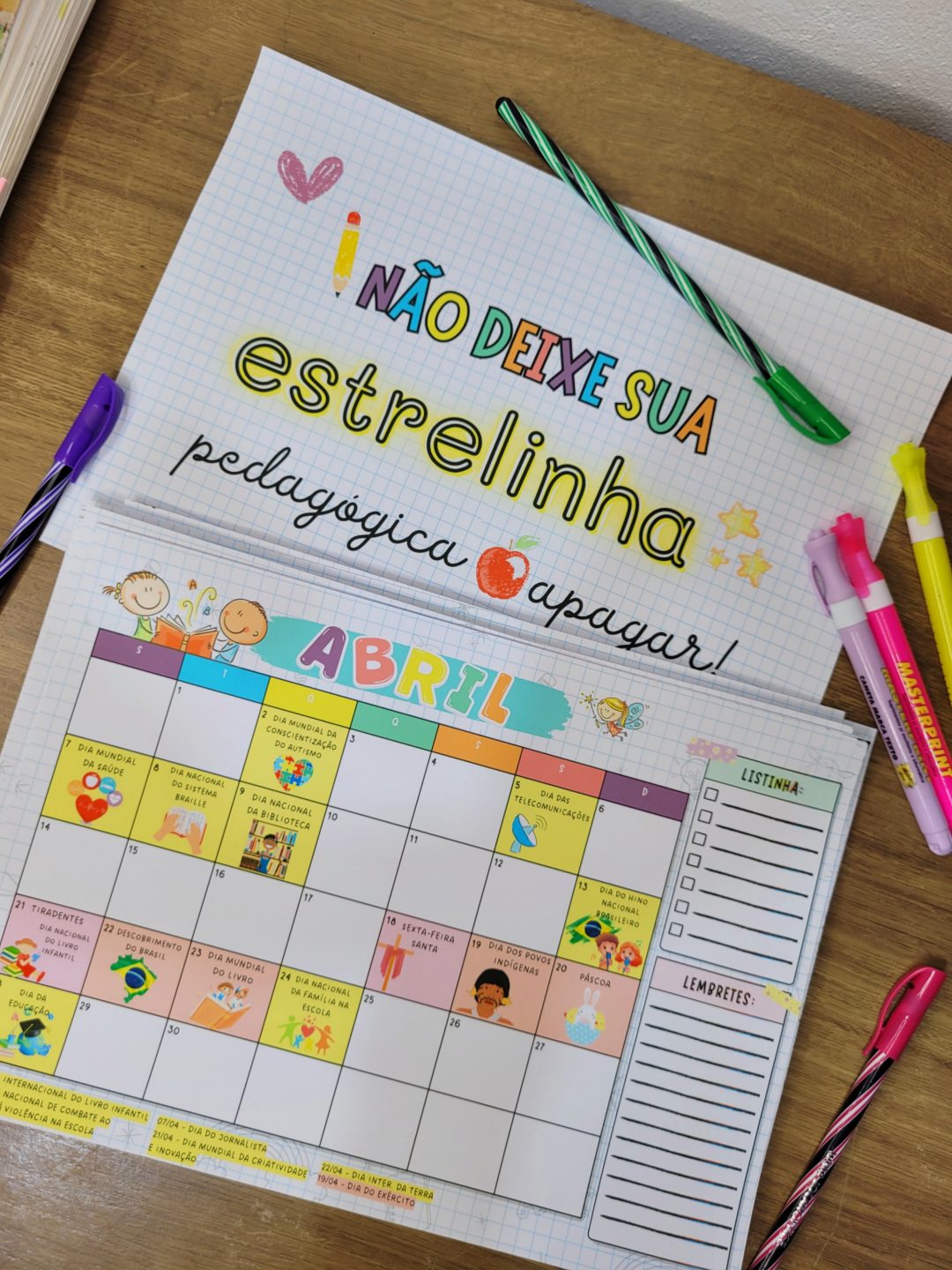 Calendário ATUALIZADO 2026 para Professoras com Datas Comemorativas Educação Infantil - Imagem 2