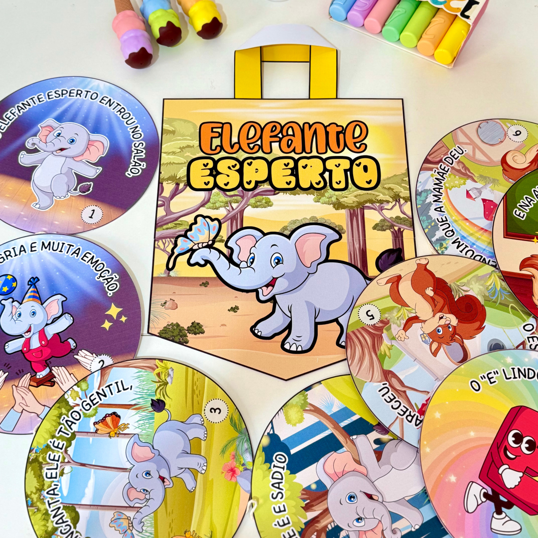 História da VOGAL E para Educação Infantil - Sacola para Contação de História – Trabalhando a Vogal E