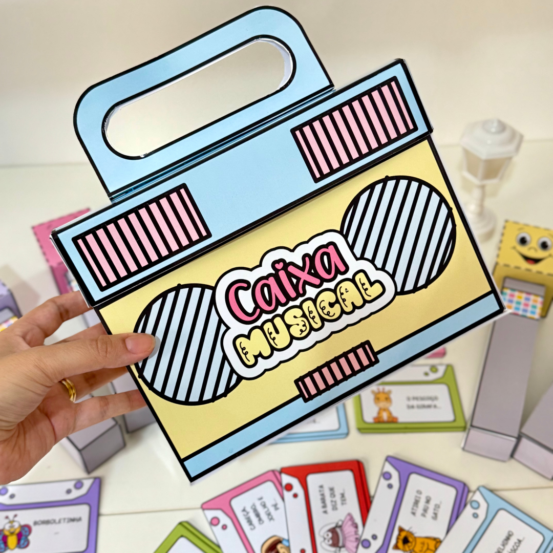 Atividade com música para Educação Infantil - CAIXA MUSICAL com mais de 20 músicas para cantar com as crianças!