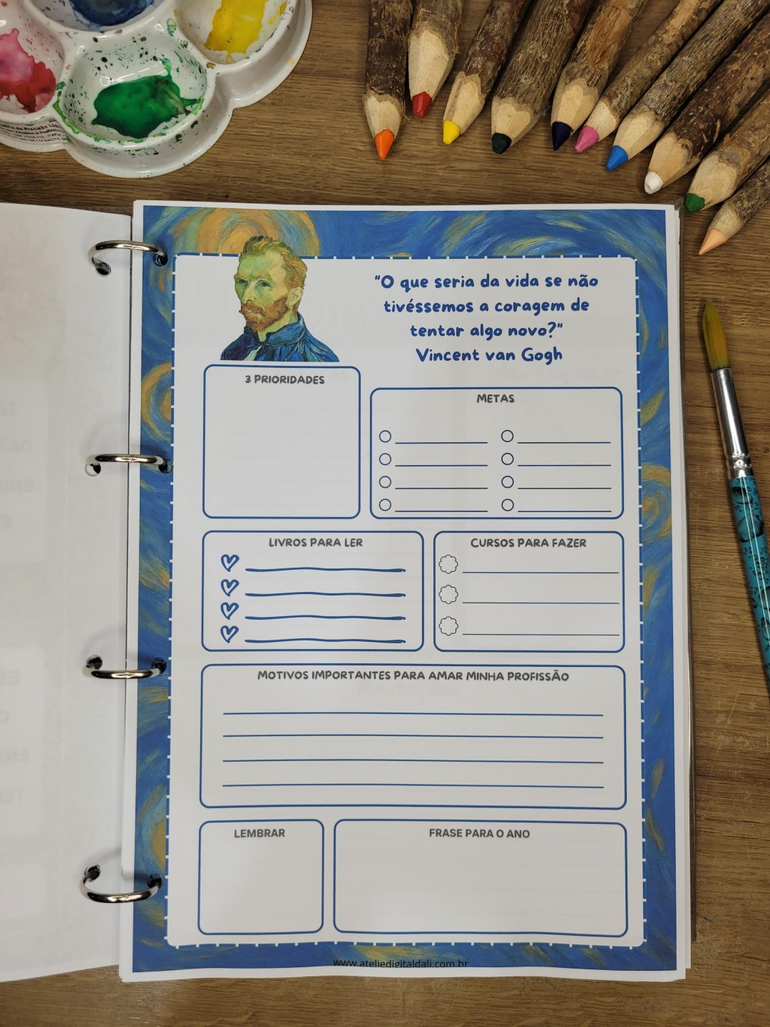 Planner criativo Van gogh para professores de arte- Use em qualquer ano! - Imagem 7