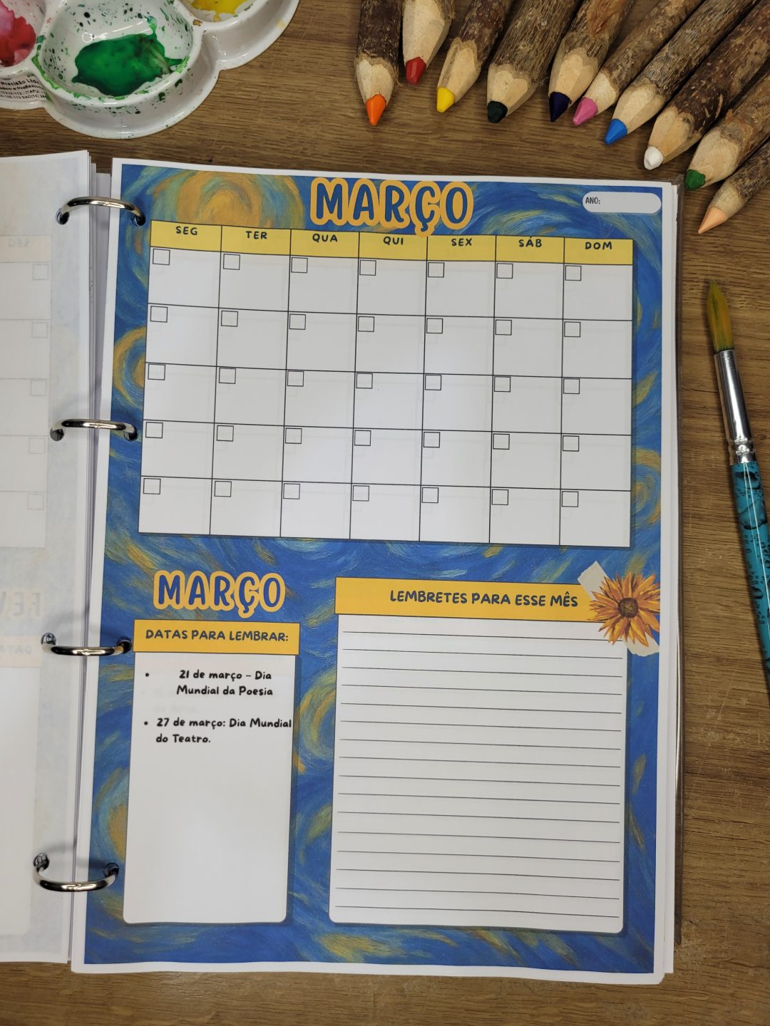 Planner criativo Van gogh para professores de arte- Use em qualquer ano! - Imagem 17
