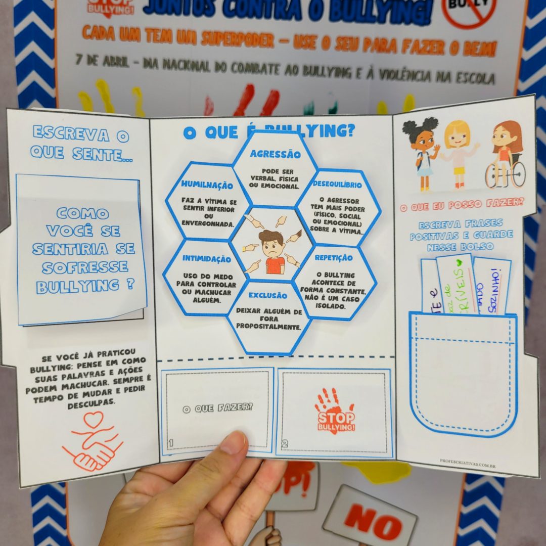 Atividade para trabalhar o BULLYING para Ensino Fundamental Lapbook "Juntos contra o Bullying"