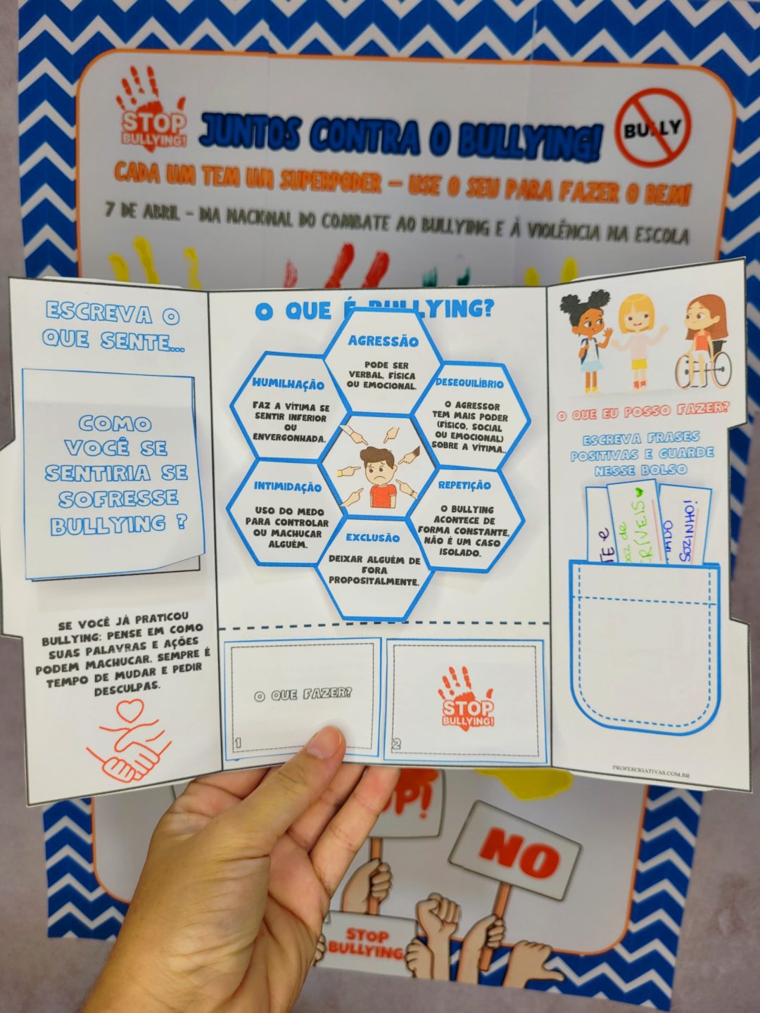 Atividade para trabalhar o BULLYING para Ensino Fundamental Lapbook "Juntos contra o Bullying"