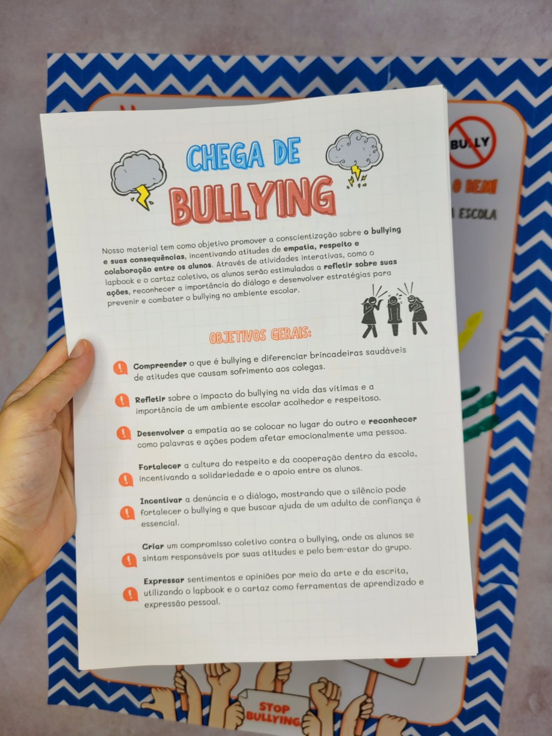 Atividade para trabalhar o BULLYING para Ensino Fundamental Lapbook "Juntos contra o Bullying" - Imagem 2