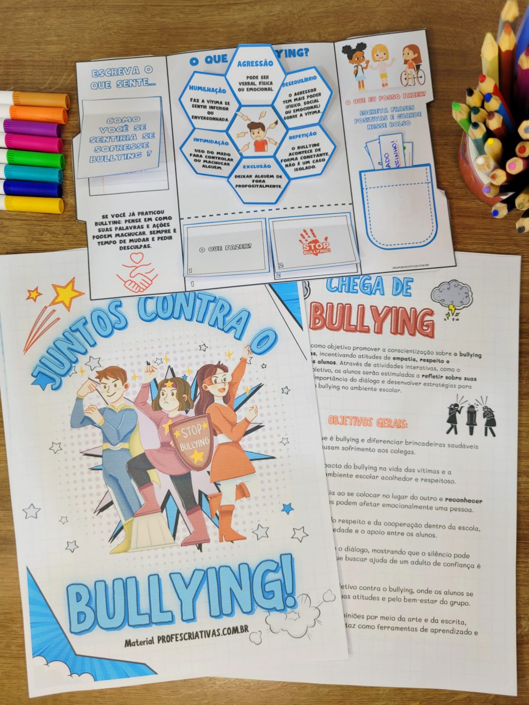 Atividade para trabalhar o BULLYING para Ensino Fundamental Lapbook "Juntos contra o Bullying" - Imagem 6