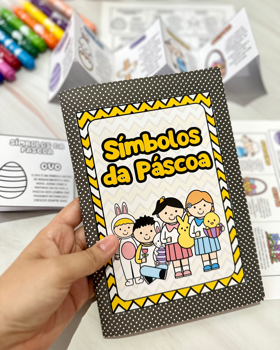 Kit de Atividades de Páscoa para Educação Infantil: Os Símbolos de Páscoa e Painel de Páscoa para colocar fotos! - Imagem 10