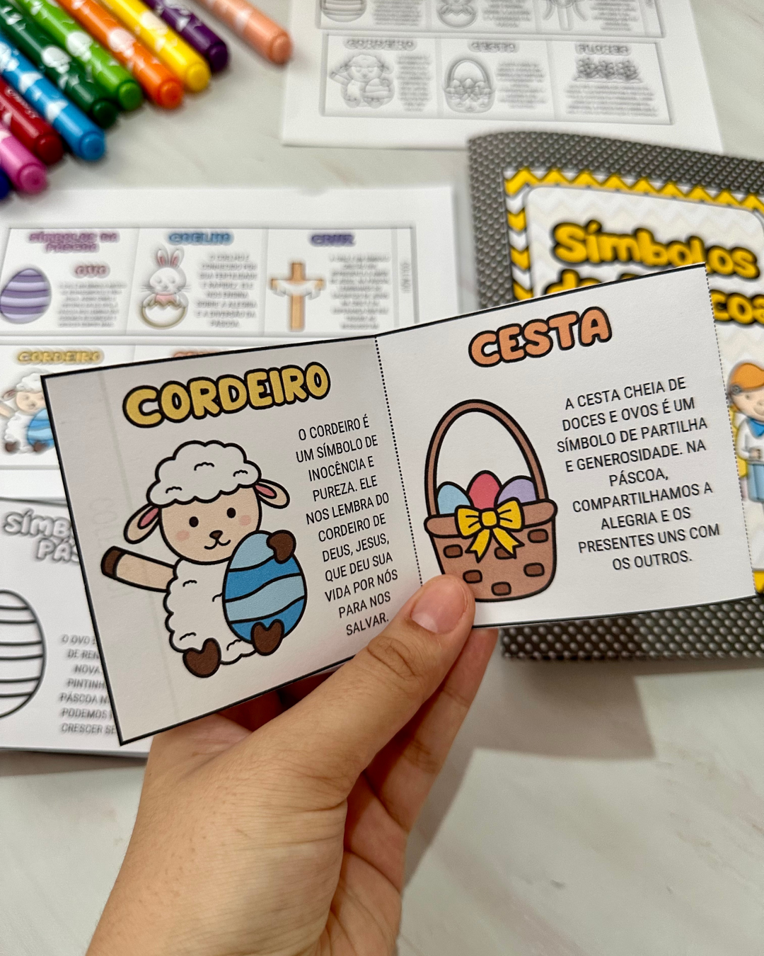 Kit de Atividades de Páscoa para Educação Infantil: Os Símbolos de Páscoa e Painel de Páscoa para colocar fotos! - Imagem 7