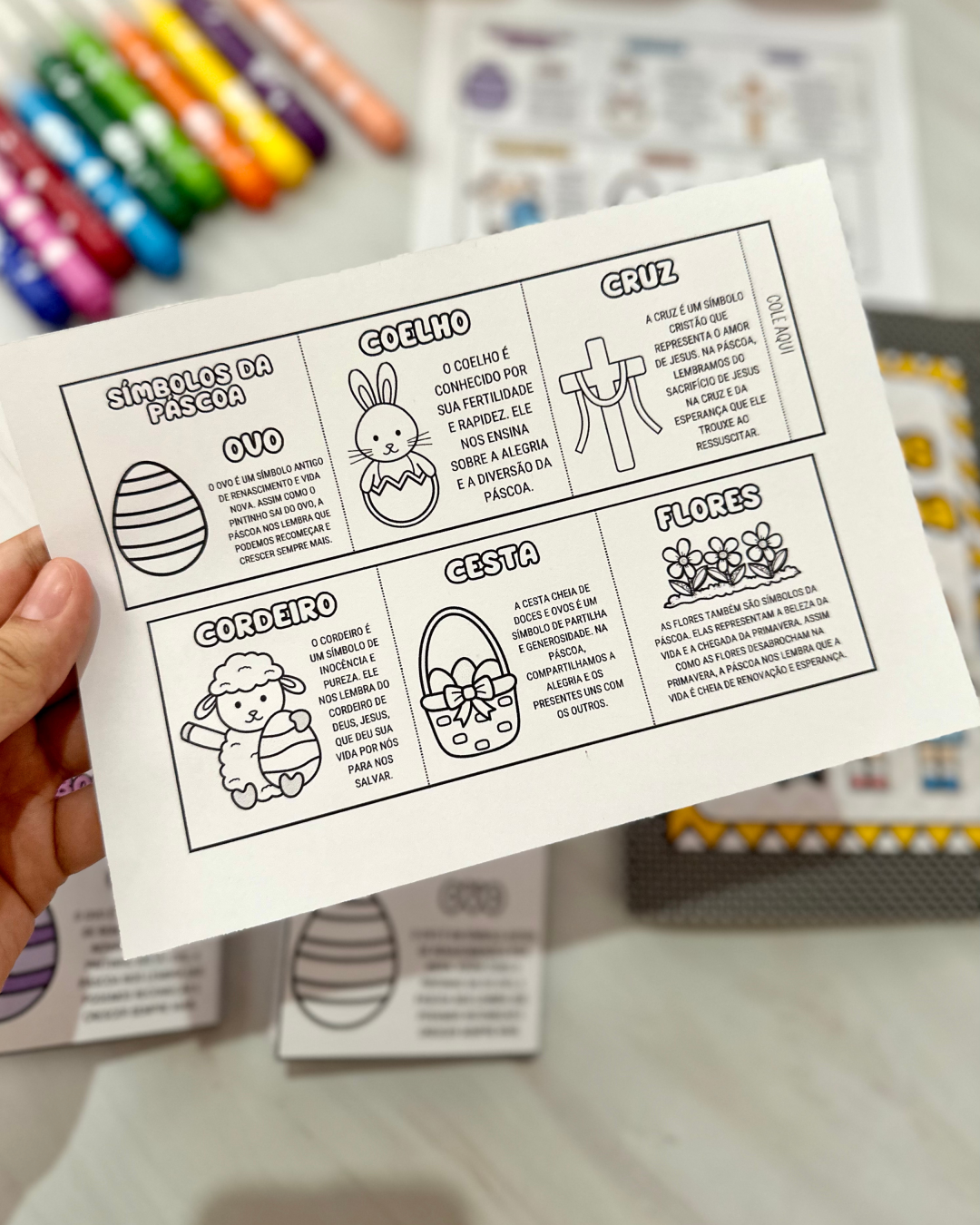 Kit de Atividades de Páscoa para Educação Infantil: Os Símbolos de Páscoa e Painel de Páscoa para colocar fotos! - Imagem 5