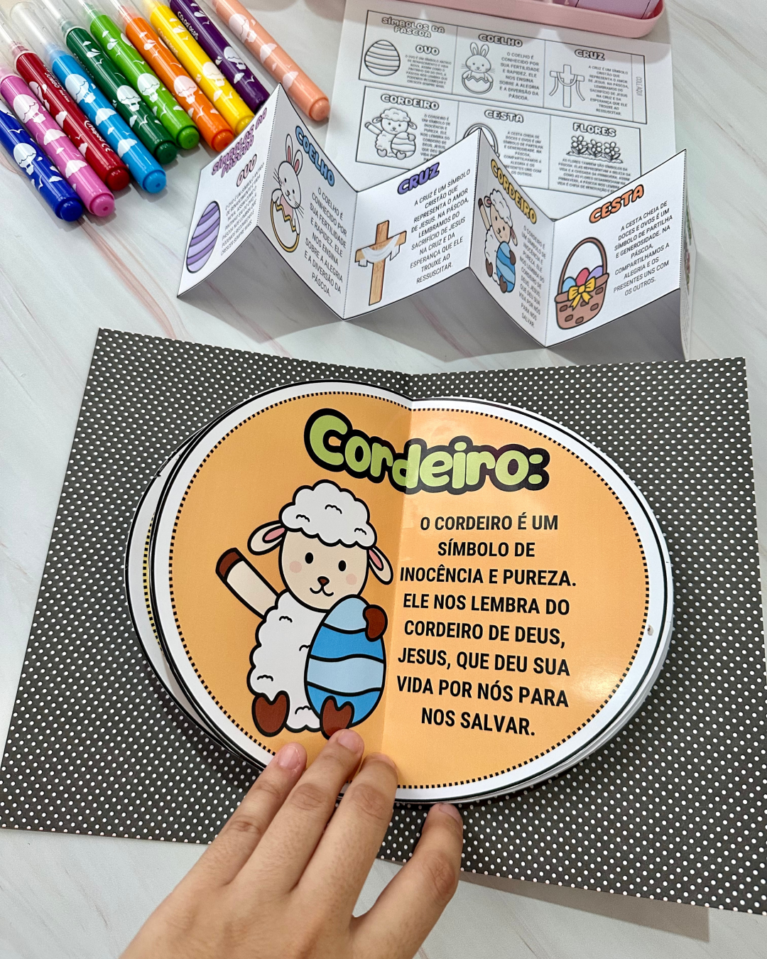 Kit de Atividades de Páscoa para Educação Infantil: Os Símbolos de Páscoa e Painel de Páscoa para colocar fotos! - Imagem 15