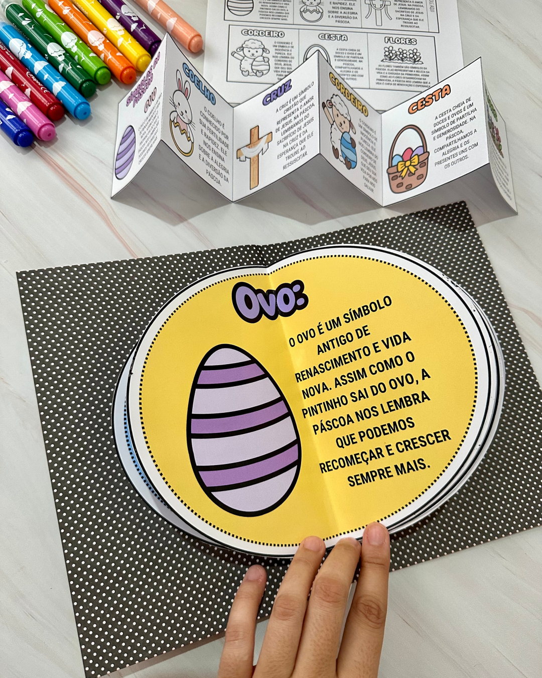 Kit de Atividades de Páscoa para Educação Infantil: Os Símbolos de Páscoa e Painel de Páscoa para colocar fotos! - Imagem 12