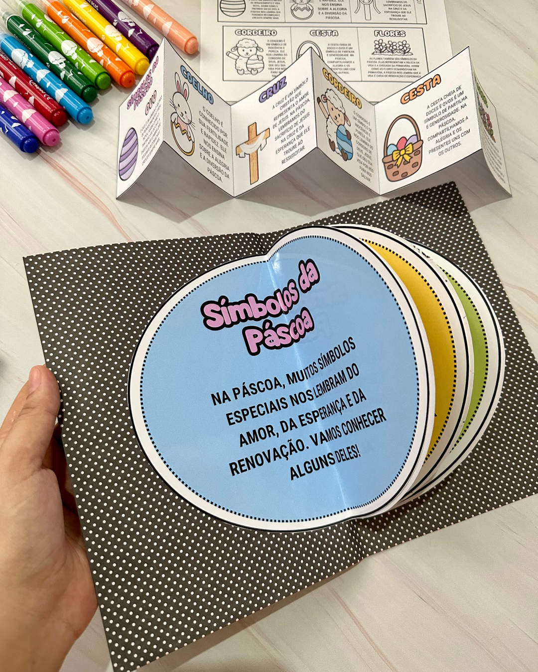 Kit de Atividades de Páscoa para Educação Infantil: Os Símbolos de Páscoa e Painel de Páscoa para colocar fotos! - Imagem 11