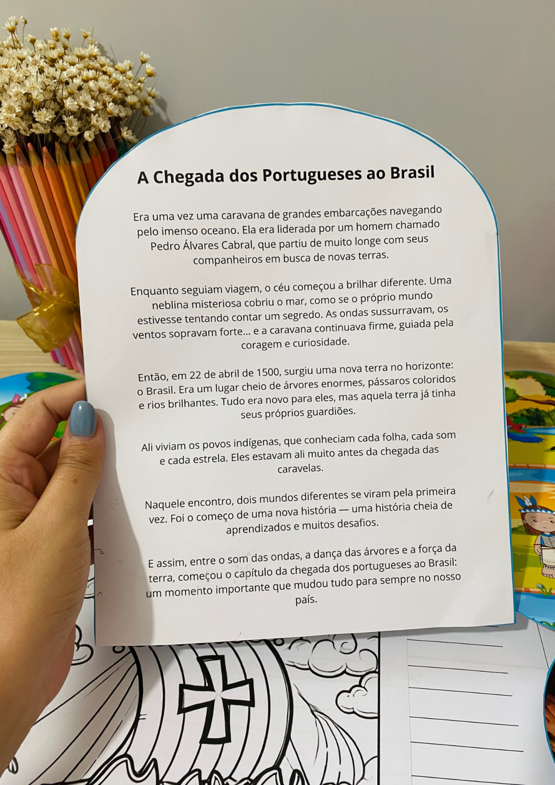 História sobre A Chegada dos Portugueses ao Brasil para Educação Infantil (HISTÓRIA NA LUVA) - Imagem 5