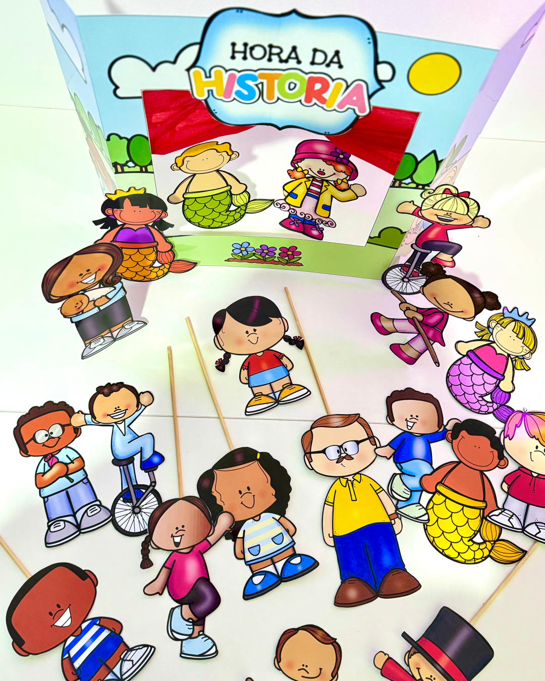 Kit Hora da História com Teatrinho de Palitoches!  – Encante suas contações com mais de 40 personagens - Imagem 10