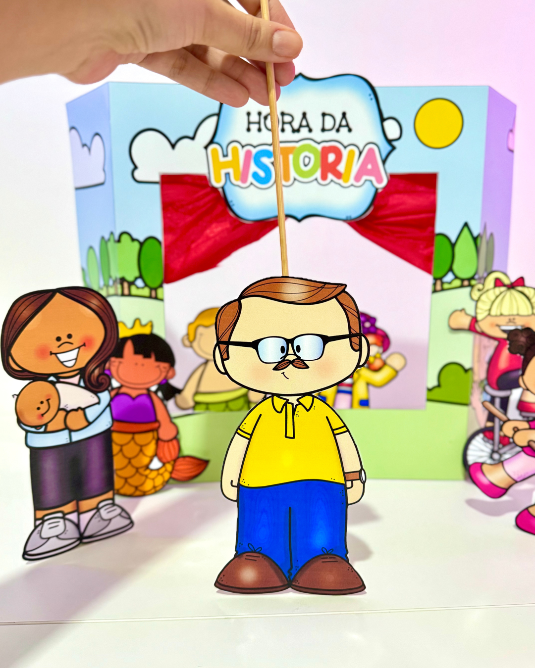 Kit Hora da História com Teatrinho de Palitoches!  – Encante suas contações com mais de 40 personagens - Imagem 4