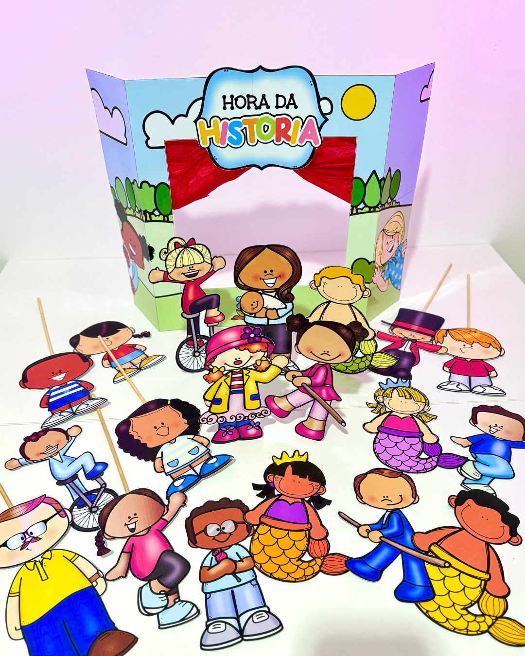 Kit Hora da História com Teatrinho de Palitoches!  – Encante suas contações com mais de 40 personagens - Imagem 2