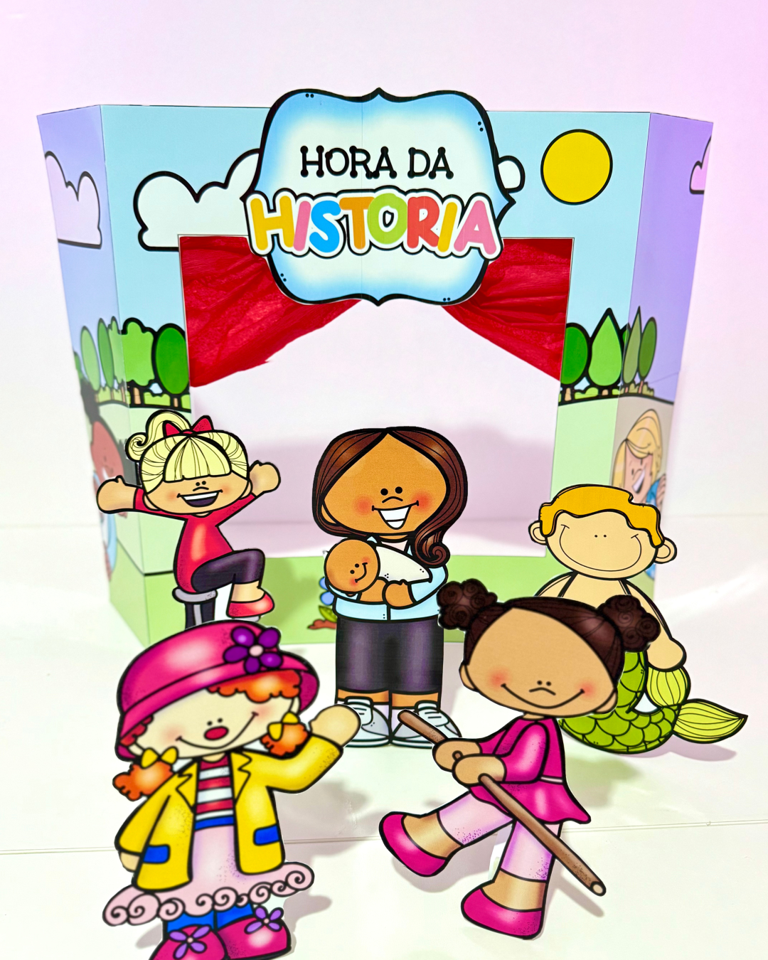 Kit Hora da História com Teatrinho de Palitoches!  – Encante suas contações com mais de 40 personagens
