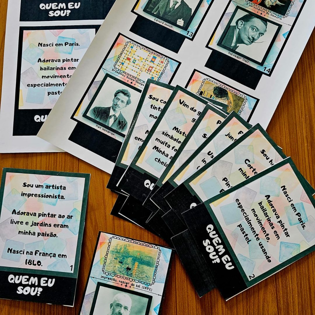 Cartas de Arte: Quem Eu Sou? Descubra os Grandes Mestres da Arte de forma divertida!