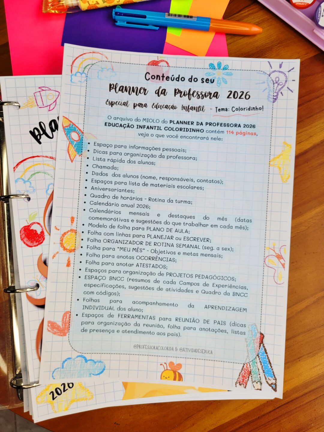 Planner com BNCC da Professora 2026 Educação Infantil - COLORIDINHO - Imagem 12