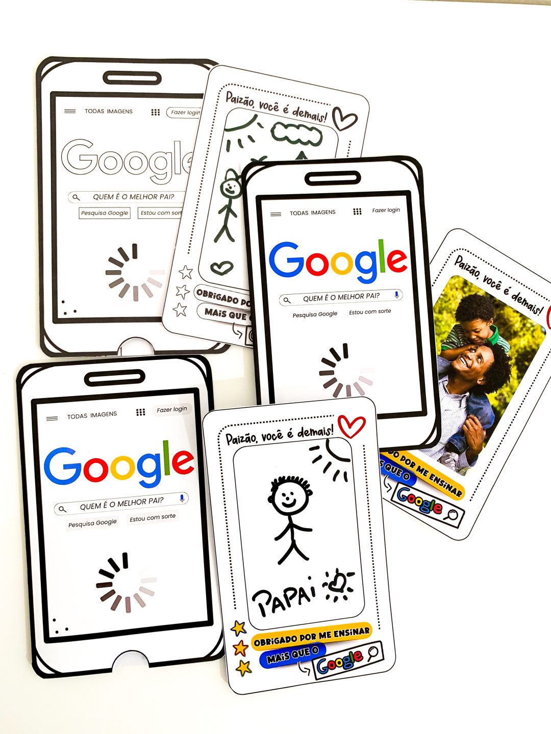 Cartão de Dia dos Pais para Educação Infantil ou Ensino Fundamental  – Tema Google (Editável no CANVA) - Imagem 3
