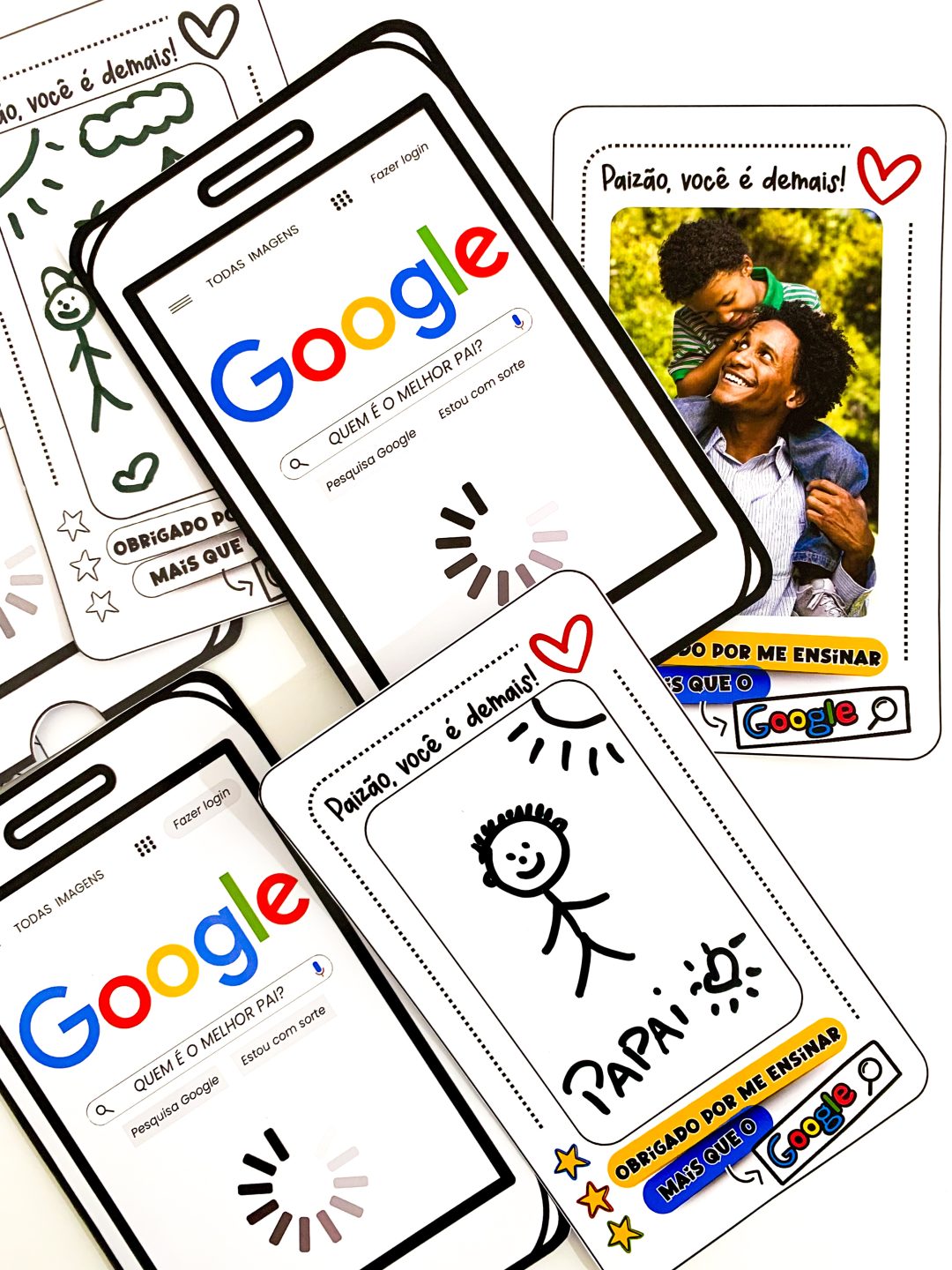 Cartão de Dia dos Pais para Educação Infantil ou Ensino Fundamental  – Tema Google (Editável no CANVA) - Imagem 4