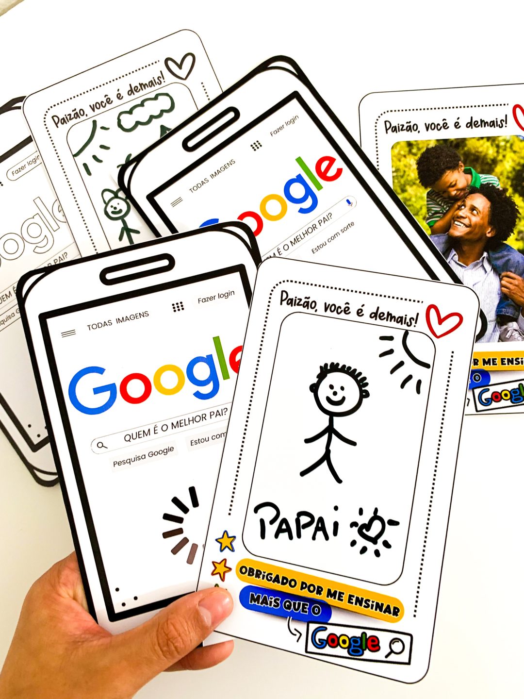 Cartão de Dia dos Pais para Educação Infantil ou Ensino Fundamental  – Tema Google (Editável no CANVA) - Imagem 5