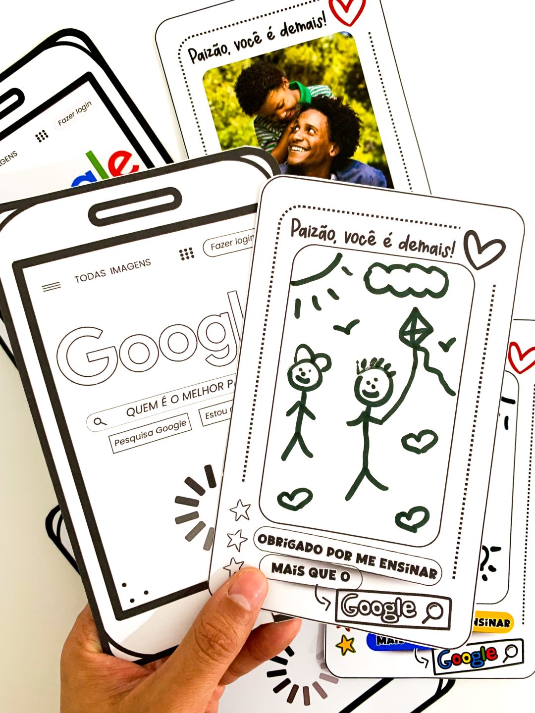 Cartão de Dia dos Pais para Educação Infantil ou Ensino Fundamental  – Tema Google (Editável no CANVA) - Imagem 2