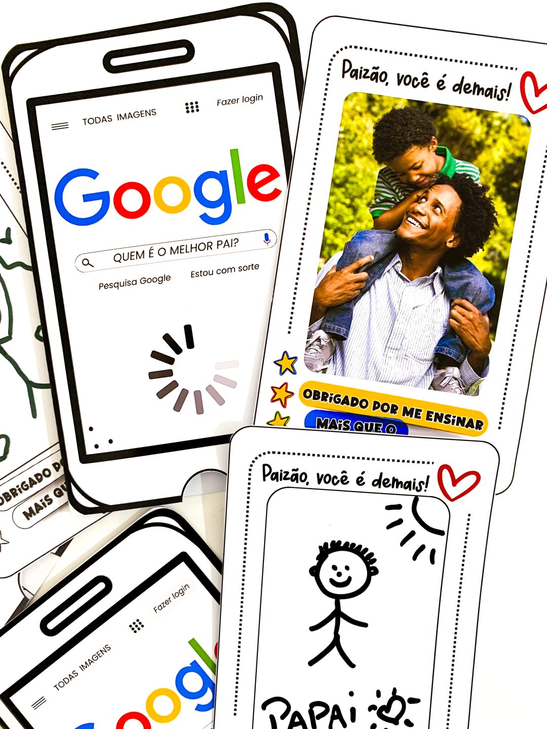 Cartão de Dia dos Pais para Educação Infantil ou Ensino Fundamental  – Tema Google (Editável no CANVA) - Imagem 6