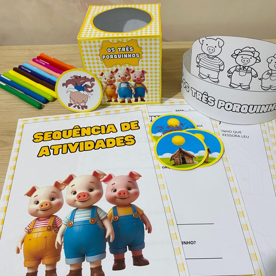 História dos Três Porquinhos - Recurso de história mais atividades para imprimir!