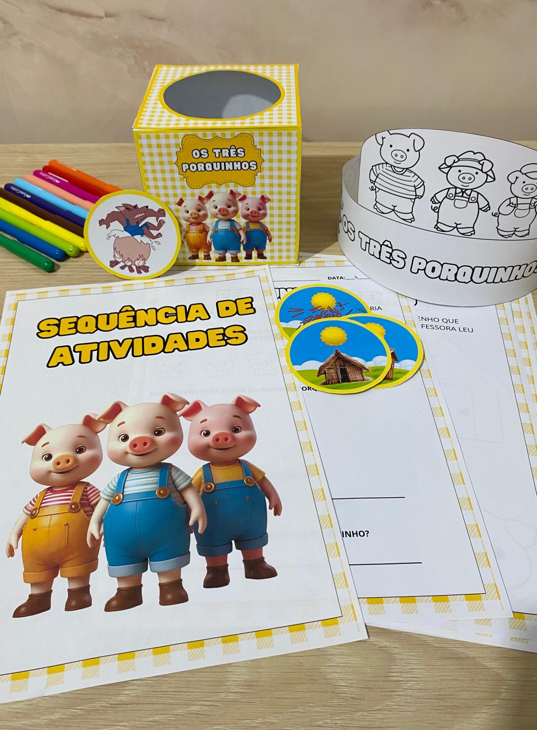 História dos Três Porquinhos - Recurso de história mais atividades para imprimir! - Imagem 4