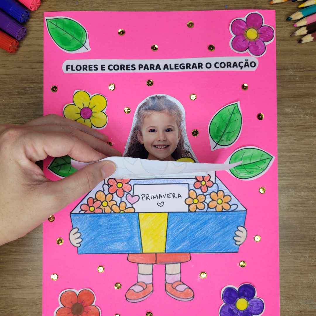 Atividade de primavera com foto para Educação Infantil - Cartões de primavera!
