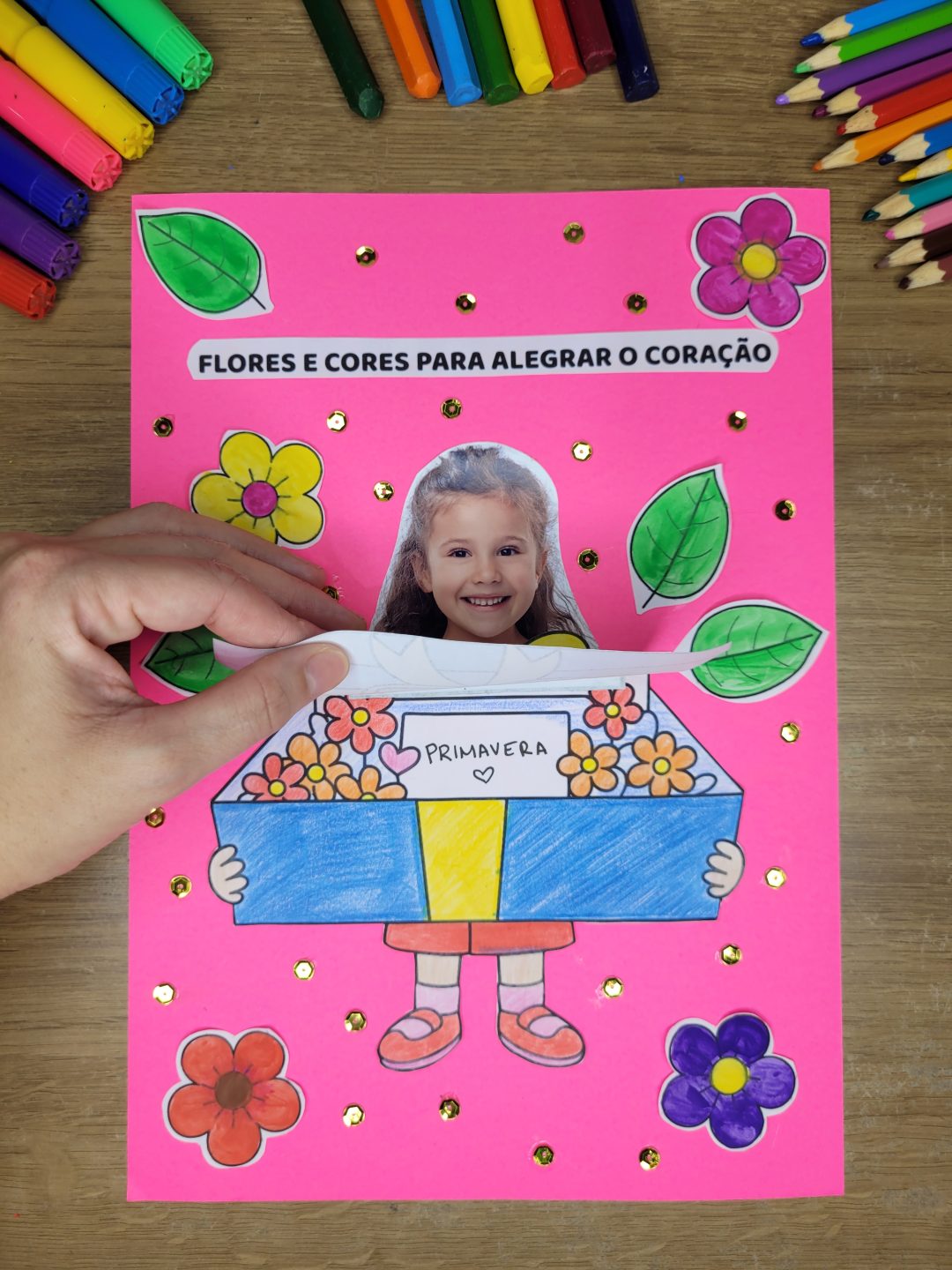 Atividade de primavera com foto para Educação Infantil - Cartões de primavera!