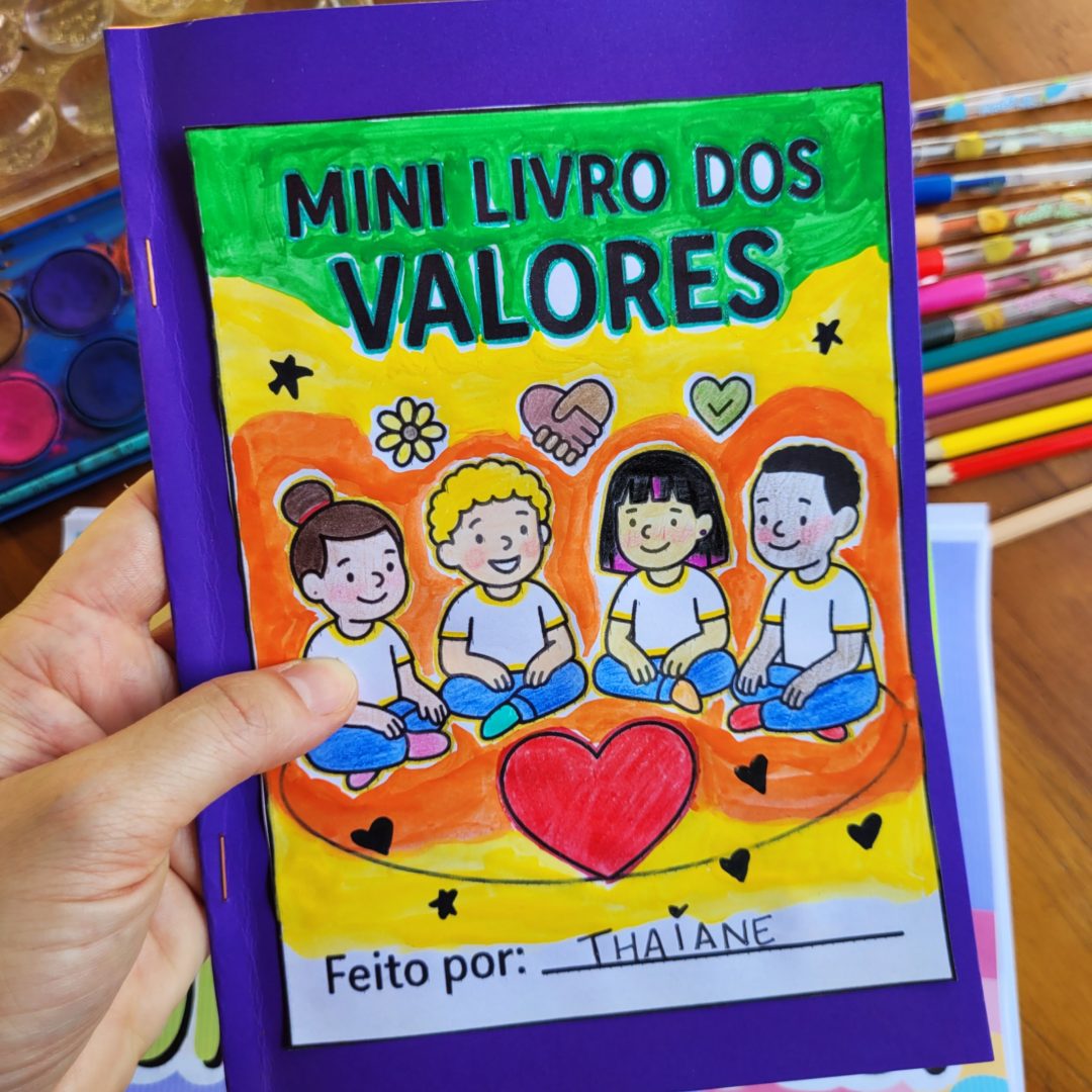 Atividade para trabalhar VALORES com Ensino Fundamental - Mini livro dos VALORES