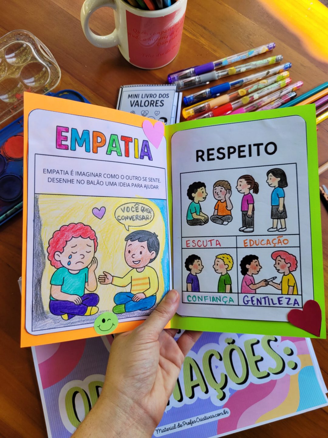 Atividade para trabalhar VALORES com Ensino Fundamental - Mini livro dos VALORES - Imagem 6