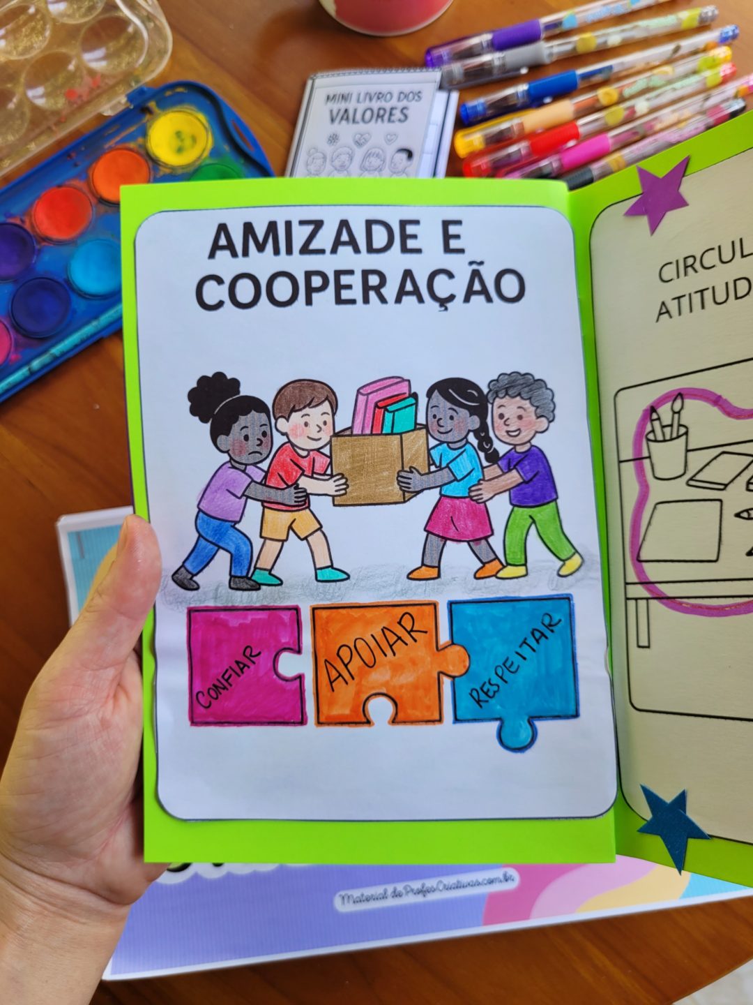 Atividade para trabalhar VALORES com Ensino Fundamental - Mini livro dos VALORES - Imagem 7