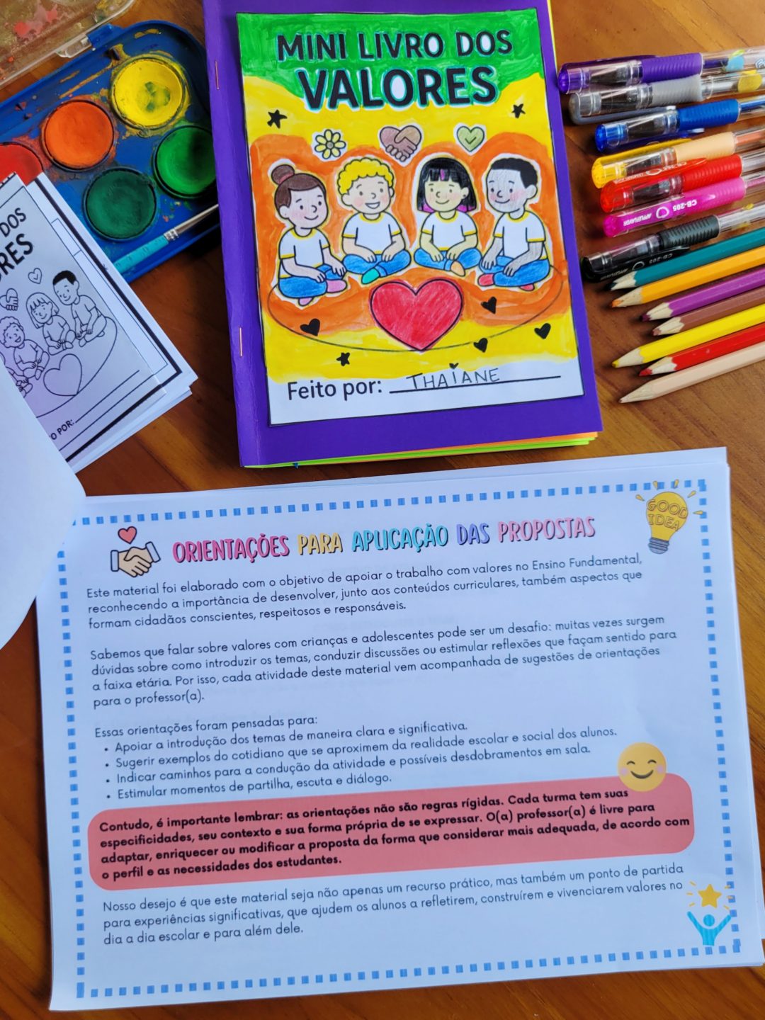 Atividade para trabalhar VALORES com Ensino Fundamental - Mini livro dos VALORES - Imagem 11