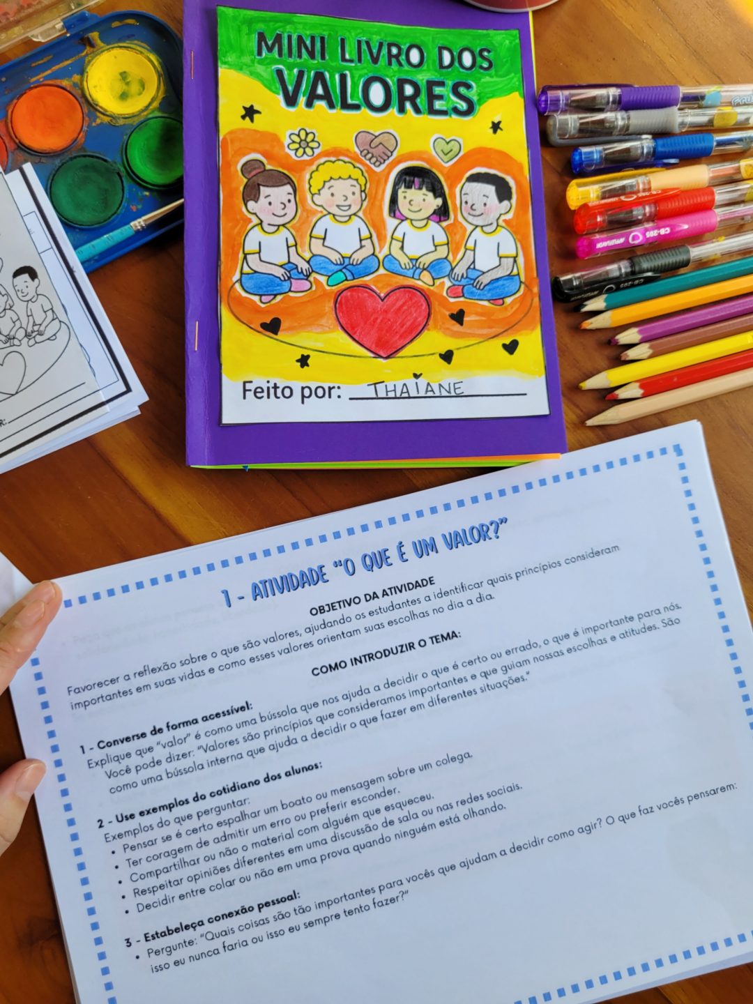 Atividade para trabalhar VALORES com Ensino Fundamental - Mini livro dos VALORES - Imagem 12