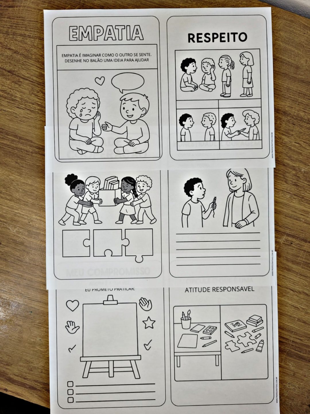Atividade para trabalhar VALORES com Ensino Fundamental - Mini livro dos VALORES - Imagem 4
