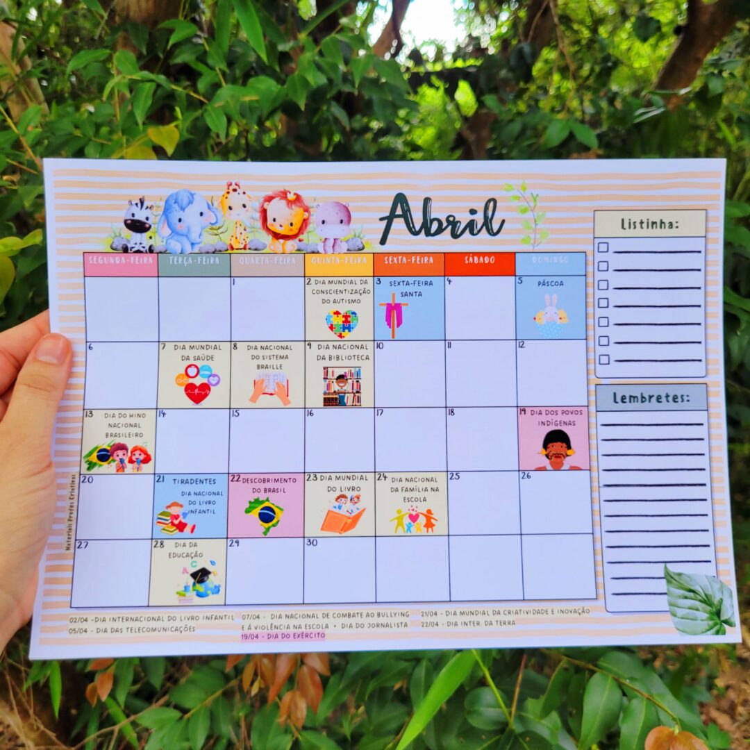 O Calendário da Professora com Datas Comemorativas 2026 – Animais Fofos