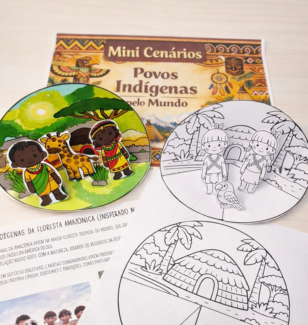 Atividade Povos Indígenas: Mini Cenários Povos Indígenas pelo Mundo!