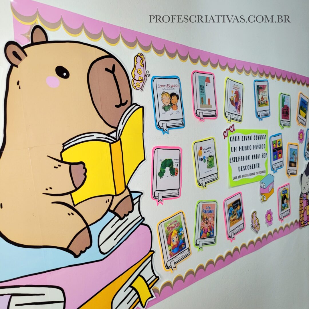 Mural dia do livro - Capivarinha Leitora