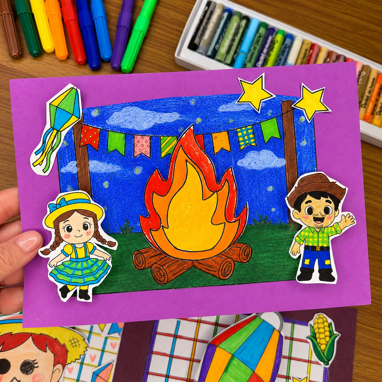 Atividade de Festa Junina - Cartões Juninos 3D! - Imagem 2