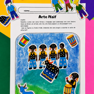 Atividade de arte para ensino fundamental - Atividade Folclore Brasileiro - Atividades Art Naif