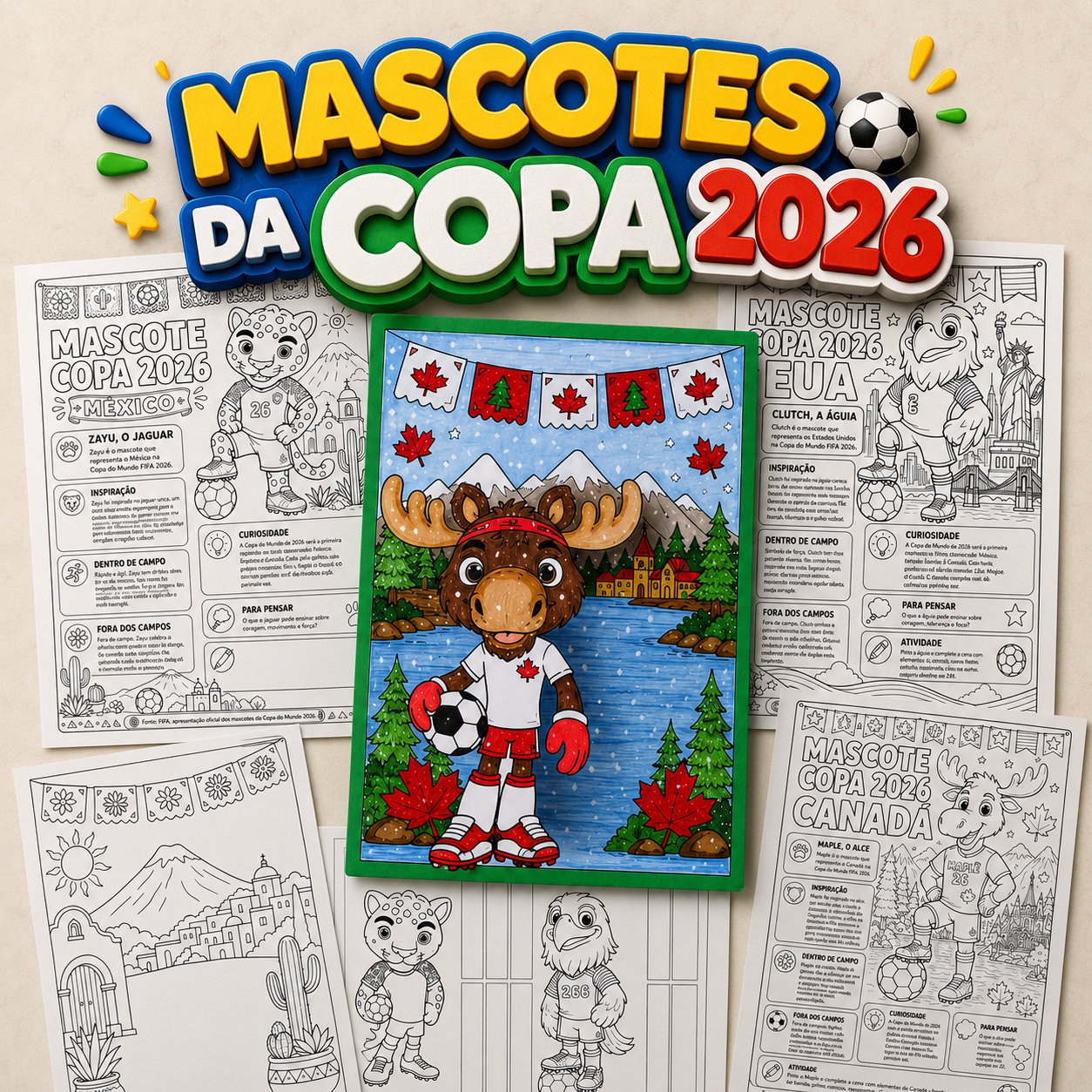 Mascotes da Copa 2026 - Arte em 3D