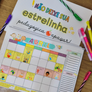 Calendário da Professora 2026 com Datas Comemorativas EI - Coloridinho